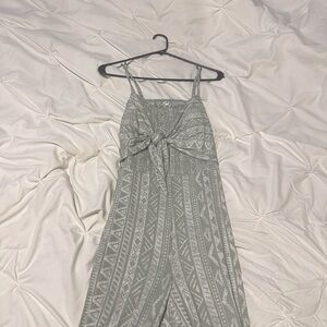 Sage green pant romper